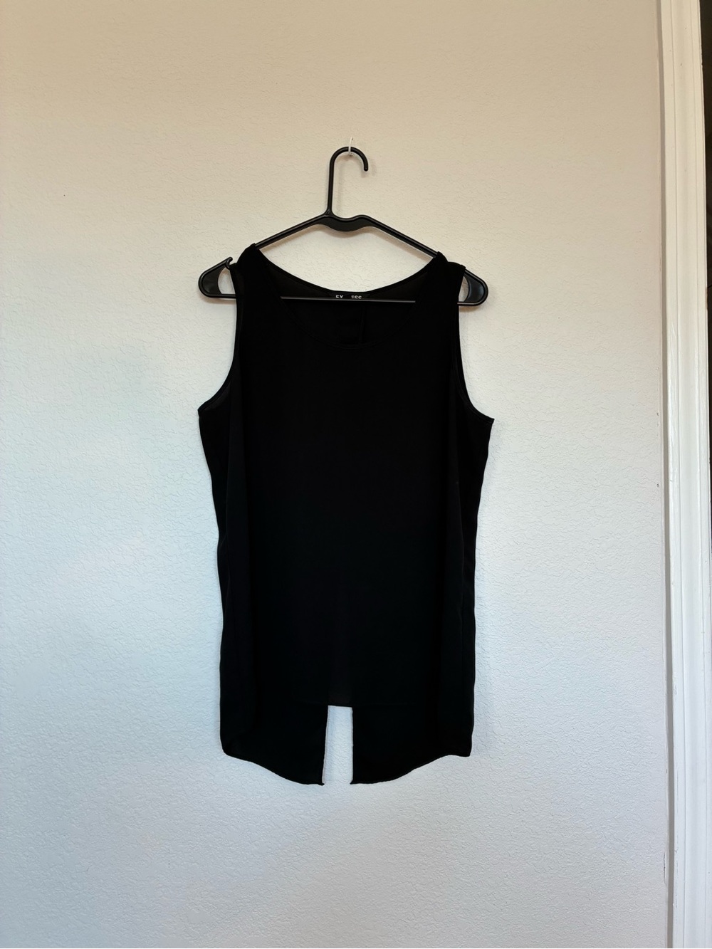 Express Black Sleeveless Chiffon Overlay Tank Top Split Back Size Large